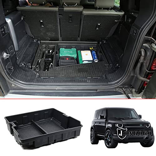 YIWANG For Land Rover Defender 90 110 2020-2022 Car Styling ABS Black Car Central Storage Box Phone Box Car Accessories (Rear Trunk Organizer Tray For Defender 110) - 1