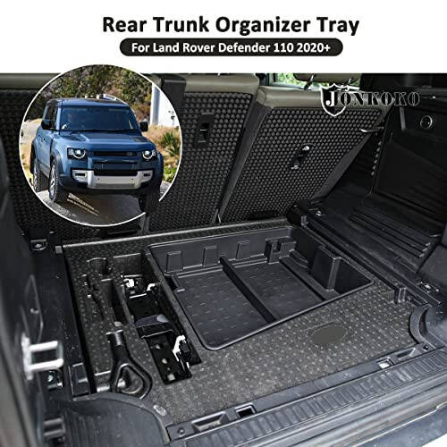 YIWANG Land Rover Defender 90 110 2020-2022 Avtomobil Stilizatsiyasi ABS Qora Avtomobil Markazi Saqlash Qutisi Telefon Qutisi Avtomobil Aksessuarlari (Defender 110 uchun Orqa Magistral Tashkilotchisi Tovoq) - 4