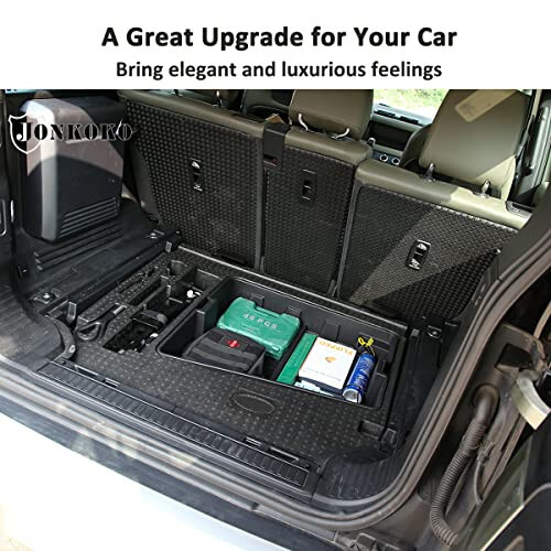 YIWANG Land Rover Defender 90 110 2020-2022 Avtomobil Stilizatsiyasi ABS Qora Avtomobil Markazi Saqlash Qutisi Telefon Qutisi Avtomobil Aksessuarlari (Defender 110 uchun Orqa Magistral Tashkilotchisi Tovoq) - 5