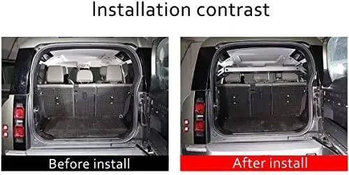 YIWANG Black Aluminum Alloy Car Trunk Storage Basket Organizer For Land Rover Defender 110 2020-2022 Auto Accessories (Trunk Luggage Storage Carrier) - 2