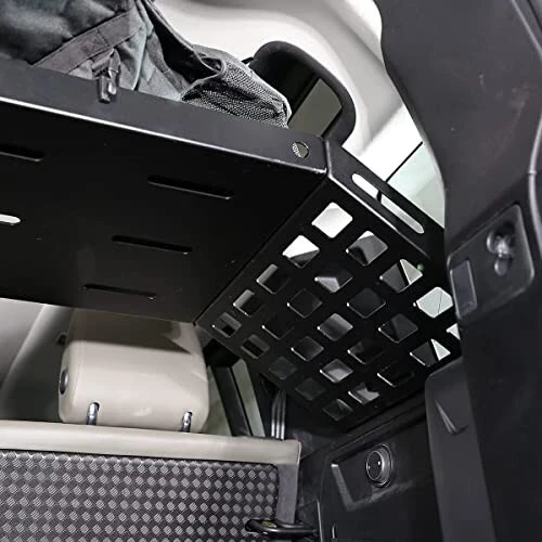 YIWANG Black Aluminum Alloy Car Trunk Storage Basket Organizer For Land Rover Defender 110 2020-2022 Auto Accessories (Trunk Luggage Storage Carrier) - 5