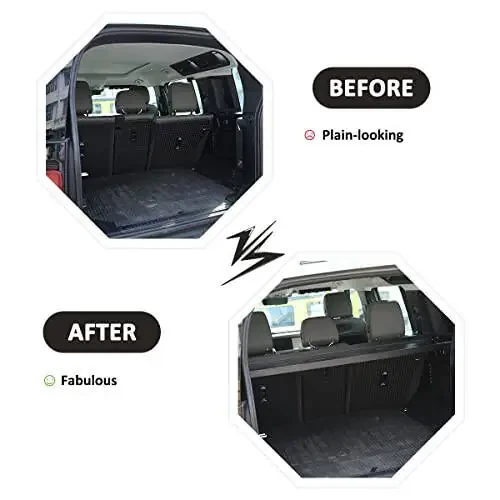 YIWANG Black Aluminum Alloy Car Trunk Storage Basket Organizer For Land Rover Defender 110 2020-2022 Auto Accessories (Car Trunk Layered Shelf) - 2