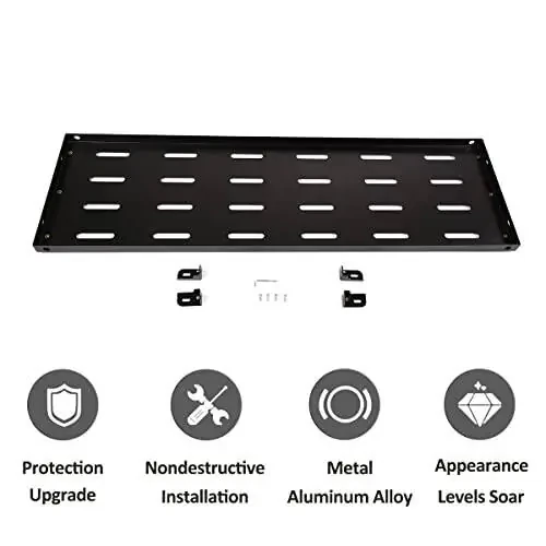 YIWANG Black Aluminum Alloy Car Trunk Storage Basket Organizer For Land Rover Defender 110 2020-2022 Auto Accessories (Car Trunk Layered Shelf) - 6