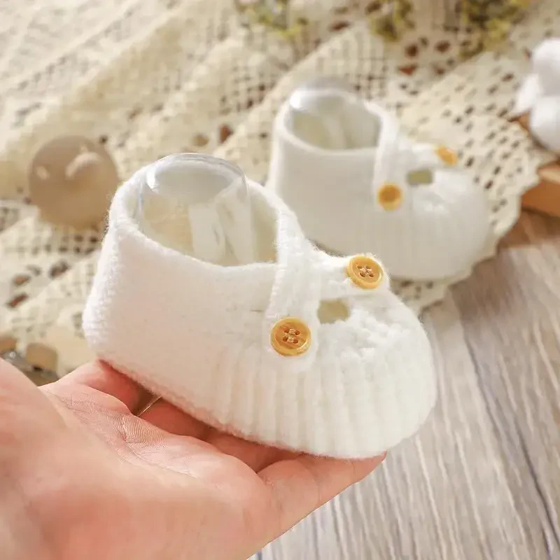 YIXPOH Baby Booties Newborn Babe First Walkers Non-Slip Stay On Boots Crib Shoes Sock Warm Knit Booties - 5