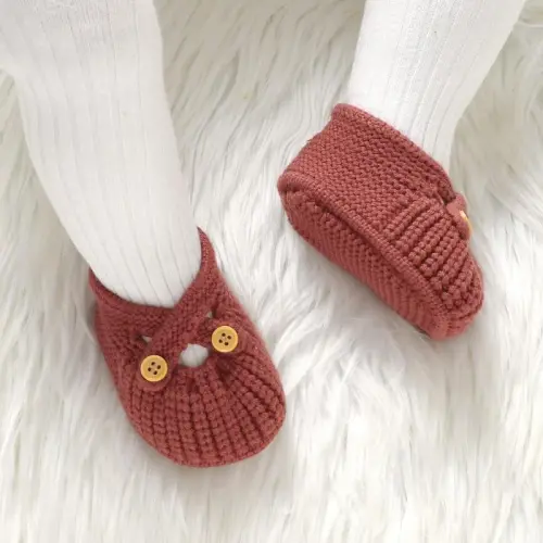 YIXPOH Baby Booties Newborn Babe First Walkers Non-Slip Stay On Boots Crib Shoes Sock Warm Knit Booties - YIXPOH (1)