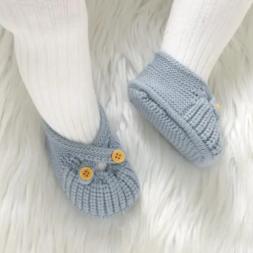 YIXPOH Baby Booties Newborn Babe First Walkers Non-Slip Stay On Boots Crib Shoes Sock Warm Knit Booties - YIXPOH (1)