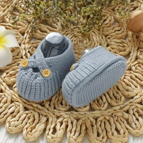 YIXPOH Baby Booties Newborn Babe First Walkers Non-Slip Stay On Boots Crib Shoes Sock Warm Knit Booties - 4