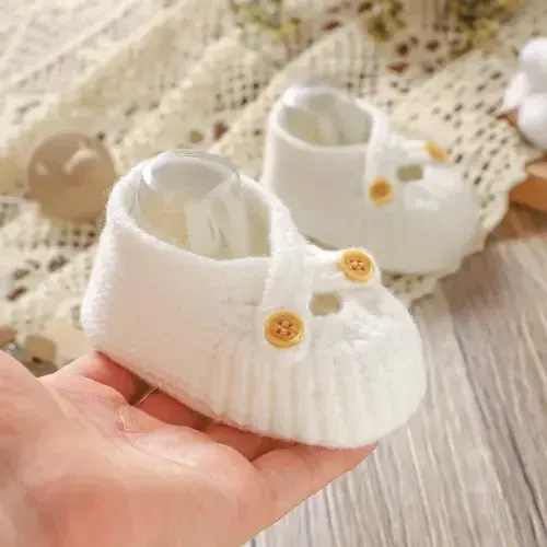 YIXPOH Baby Booties Newborn Babe First Walkers Non-Slip Stay On Boots Crib Shoes Sock Warm Knit Booties - 5