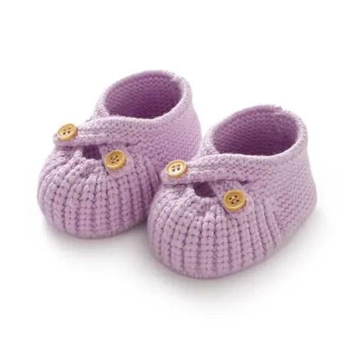 YIXPOH Baby Booties Newborn Babe First Walkers Non-Slip Stay On Boots Crib Shoes Sock Warm Knit Booties - 1