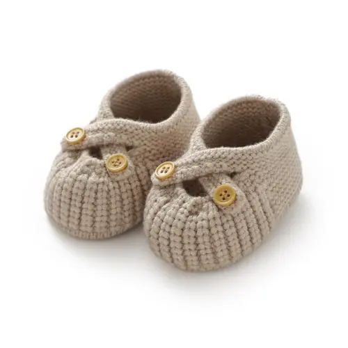 YIXPOH Baby Booties Newborn Babe First Walkers Non-Slip Stay On Boots Crib Shoes Sock Warm Knit Booties - 1