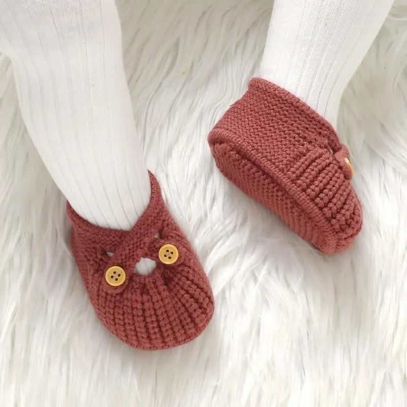 YIXPOH Baby Booties Newborn Babe First Walkers Non-Slip Stay On Boots Crib Shoes Sock Warm Knit Booties - 2