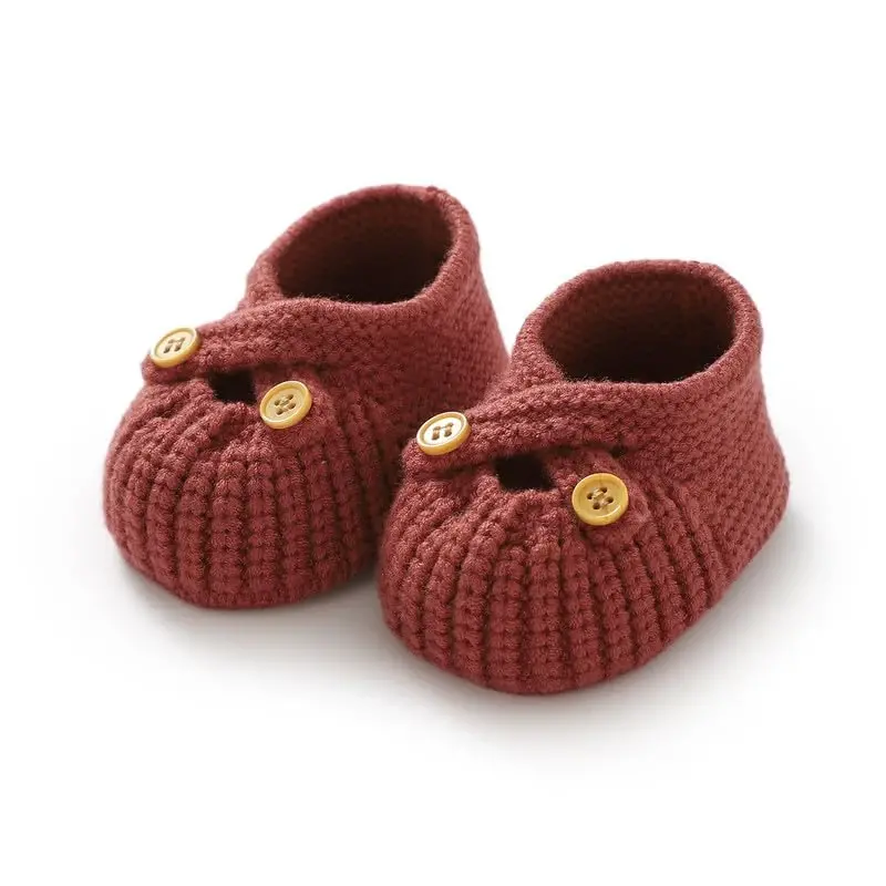 YIXPOH Baby Booties Newborn Babe First Walkers Non-Slip Stay On Boots Crib Shoes Sock Warm Knit Booties - 1