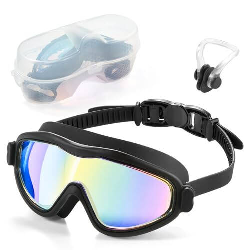 YLYUELANG Swim Goggles for Adult, No Leaking Anti-Fog UV Protection Swimming Goggles, 180° Wide View Clear Vision Pool Goggles - 1