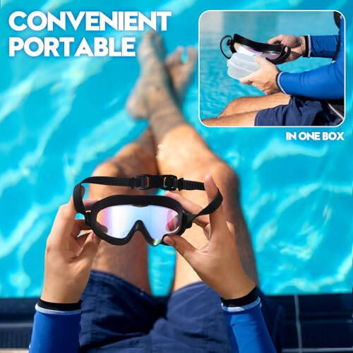 YLYUELANG Swim Goggles for Adult, No Leaking Anti-Fog UV Protection Swimming Goggles, 180° Wide View Clear Vision Pool Goggles - 3