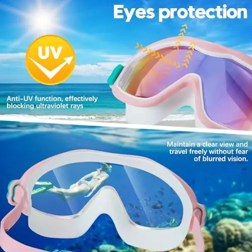 YLYUELANG Swim Goggles for Adult, No Leaking Anti-Fog UV Protection Swimming Goggles, 180° Wide View Clear Vision Pool Goggles - 3