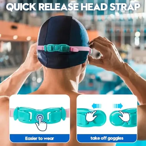 YLYUELANG Swim Goggles for Adult, No Leaking Anti-Fog UV Protection Swimming Goggles,180° Wide View Clear Vision Pool Goggles - 4