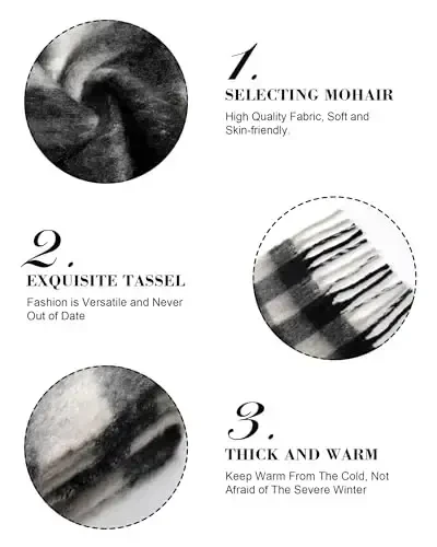 Ymomode Ayollar Kuzgi Qishki Sharf Ayollar uchun Sharflar Sovg'alar Plaid adyol Sharf Yumshoq Katta adyol - 2