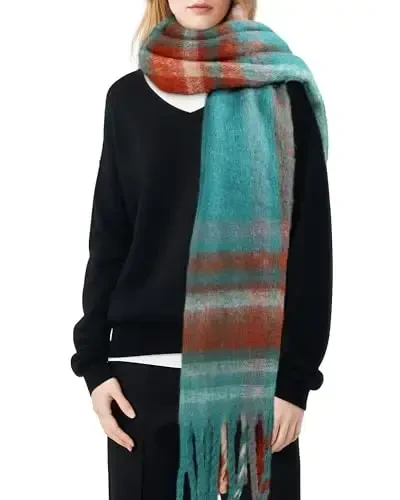Ymomode Women's Fall Winter Scarf Scarves for Women Gifts Plaid Blanket Scarf Soft Chunky Large Blanket - MODAZONE