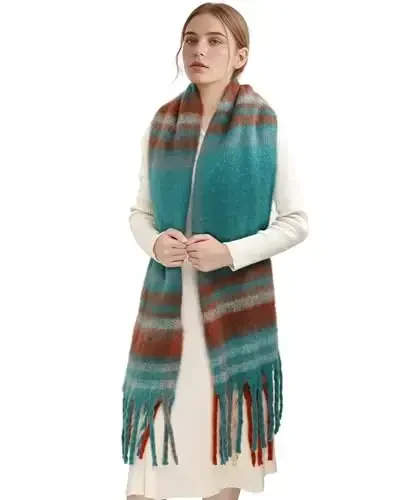 Ymomode Women's Fall Winter Scarf Scarves for Women Gifts Plaid Blanket Scarf Soft Chunky Large Blanket - 4