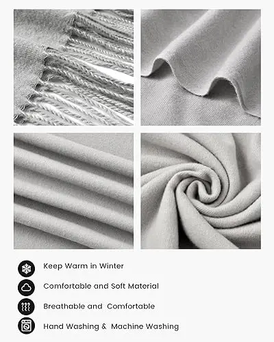 Ymomode Scarfs for Women PasModazoneina Shawls and Wraps for Evening Dress Bridesmaid Wedding Bridal Winter Warm Long Large Scarves - 3