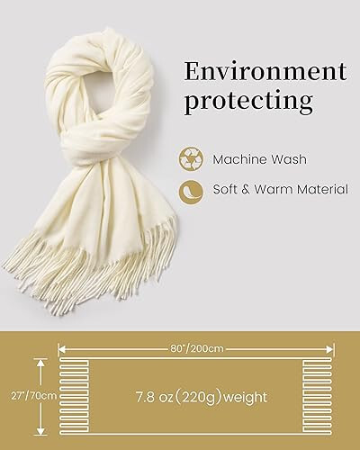 Ymomode Scarfs for Women Pashmina Shawls and Wraps for Evening Dress Bridesmaid Wedding Bridal Winter Warm Long Large Scarves - 2