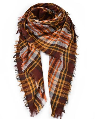 Ymomode Women's Fall Winter Scarf Scarves for Women Gifts Plaid Blanket Scarf Soft Chunky Large Blanket - 64