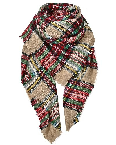 Ymomode Women's Fall Winter Scarf Scarves for Women Gifts Plaid Blanket Scarf Soft Chunky Large Blanket - 57