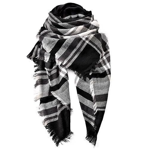 Ymomode Women's Fall Winter Scarf Scarves for Women Gifts Plaid Blanket Scarf Soft Chunky Large Blanket - 22