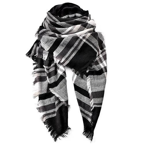 Ymomode Women's Fall Winter Scarf Scarves for Women Gifts Plaid Blanket Scarf Soft Chunky Large Blanket - 22