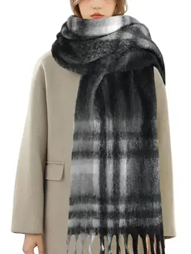 Ymomode Women's Fall Winter Scarf Scarves for Women Gifts Plaid Blanket Scarf Soft Chunky Large Blanket - MODAZONE