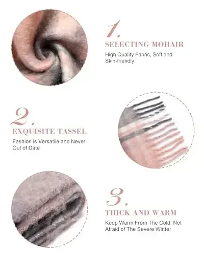 Ymomode Женский Осенне-зимний Шарф Шарфы для Женщин Подарки Клетчатый Шарф-плед Мягкий Объемный Большой Плед - MODAZONE (1)