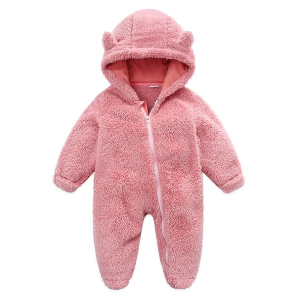 YMYDYFC Baby Fleece Hooded Romper Winter Outwear Jumpsuit Snowsuit Bear Ear Outfits for Boys Girls - 3