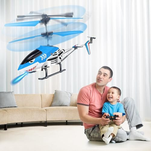 Ynanimery Çocuklar ve Yetişkinler İçin Uzaktan Kumandalı Helikopter, 2.4GHz 3.5 Kanallı Jirolu ve LED Işıklı RC Helikopter Oyuncak, Çocuklar Erkek Kızlar İçin Mükemmel RC Uçan Oyuncak Noel Doğum Günü Hediyeleri - 6