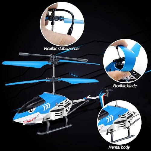 Ynanimery Remote Control Helicopter for Kids Adults, 2.4GHz 3.5 Channel Rc Helicopter Toy with Gyro & LED Light, Perfect Rc Flying Toy for Kids Boys Girls Christmas Birthday Gifts - 3