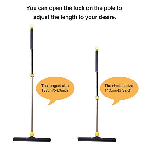 Yocada Floor Squeegee Scrubber, Adjustable Telescopic Pole, Heavy Duty Household Broom, EVA Foam Blade for Garage, Courtyard, Shower, Bathroom Floor, Marble, Glass, Tile, Water, Foam Cleaning - 2