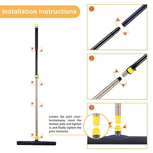 Yocada Floor Squeegee Scrubber, Adjustable Telescopic Pole, Heavy Duty Household Broom, EVA Foam Blade for Garage, Courtyard, Shower, Bathroom Floor, Marble, Glass, Tile, Water, Foam Cleaning - 3