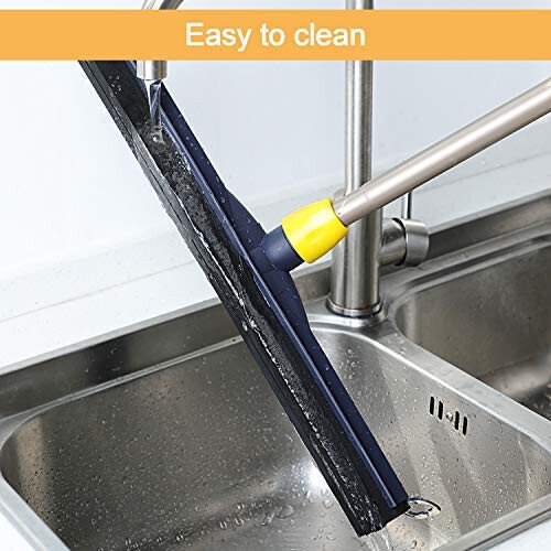 Yocada Floor Squeegee Scrubber, Adjustable Telescopic Pole, Heavy Duty Household Broom, EVA Foam Blade for Garage, Courtyard, Shower, Bathroom Floor, Marble, Glass, Tile, Water, Foam Cleaning - 5