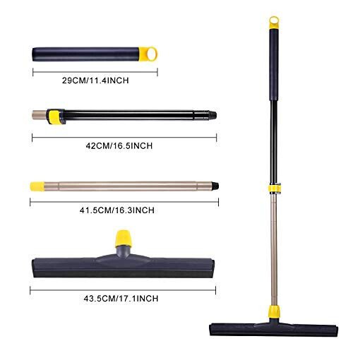 Yocada Floor Squeegee Scrubber, Adjustable Telescopic Pole, Heavy Duty Household Broom, EVA Foam Blade for Garage, Courtyard, Shower, Bathroom Floor, Marble, Glass, Tile, Water, Foam Cleaning - 6