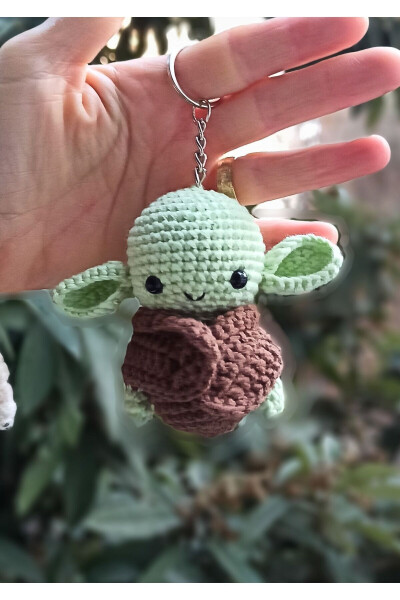 Yoda Kalit - Qo'lda tayyorlangan Amigurumi to'qilgan kalit Sevimli va o'ziga xos dizaynlar - MASAL ÖRGÜ DÜNYASI