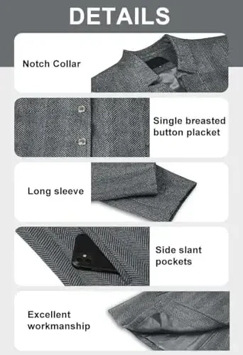 yoeasy Women's Stand Collar Single Breasted Pea Coat Casual Wool Blend Mid Long Trench Coat Winter Jackets - 4