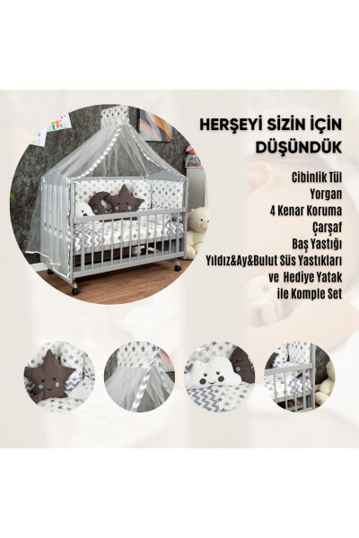 Yog'och Mdf Ona Yoni Beshik, 60x120 4 Qavatli Lak - 5