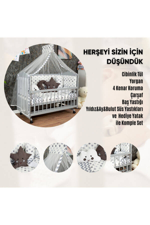 Yog'och Mdf Ona Yoni Beshik, 60x120 4 Qavatli Lak - 5