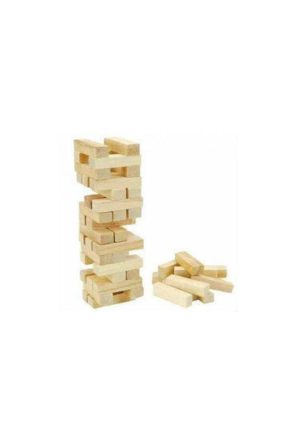 Yog'och Muvozanat O'yini Jenga 54 dona Qayin Yog'ochidan 23x7sm Katta Hajmli Jenga O'yini Yog'och Minor Osmonchiq - 1