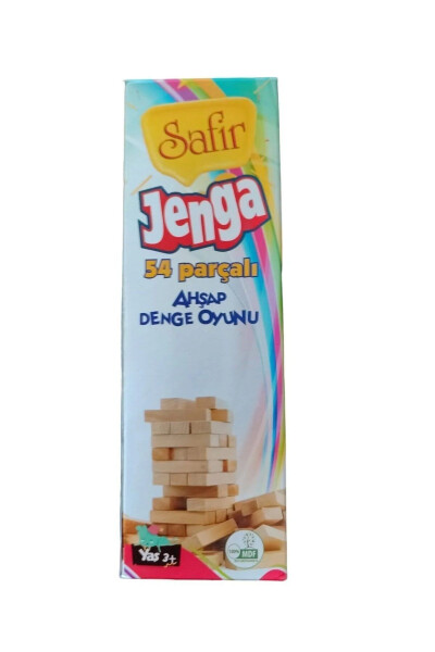 Yog'och Muvozanat O'yini Jenga 54 dona Qayin Yog'ochidan 23x7sm Katta Hajmli Jenga O'yini Yog'och Minor Osmonchiq - 3