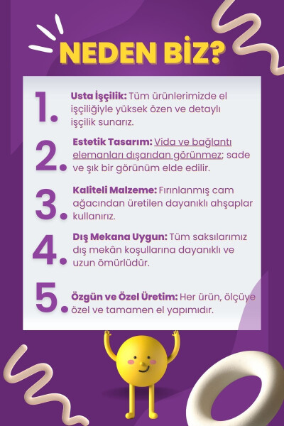 Yog'och tashqi o'simlik idishi Dekorativ idish Katta o'lchamda Tayyor yig'ilgan 100sm X 30sm Balandligi 50sm - FAEV (1)