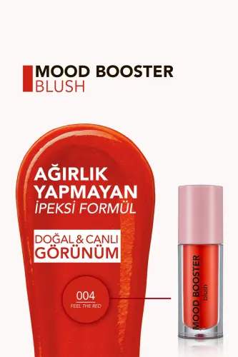 Yoğun Pigmentli Likit Allık (KIRMIZI) - Mood Booster Lbl. - 004 Feel The Red - 8682536043731-004 FEEL THE RED - 5