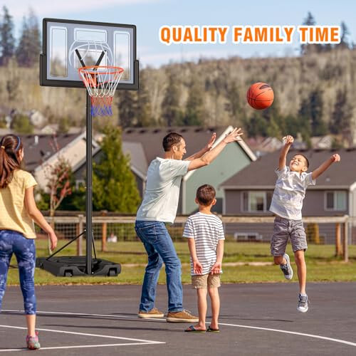 Yohood Basketball Hoop Outdoor 10ft Adjustable, Portable Basketball Hoop Goal System for Kids Youth and Adults in Backyard/Driveway/Indoor, 44 Inch Shatterproof Backboard and Larger Base - 2