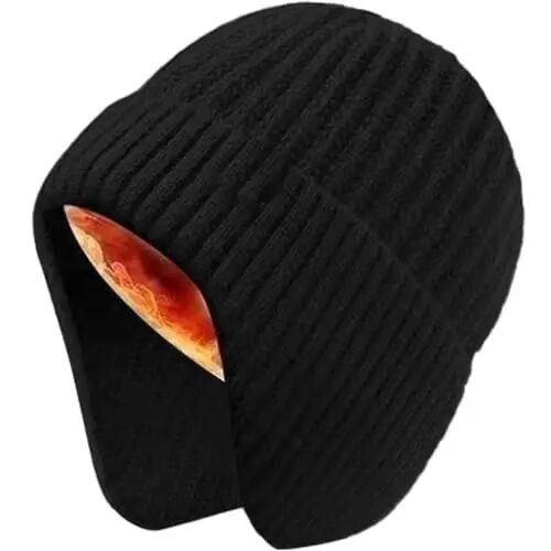 YOHTAS Winter Cozy Plush Beanie Hats for Men Women, Windproof Earflap Hat Warm Knit Cold Proof Ski Hunting Cycling Caps - YOHTAS