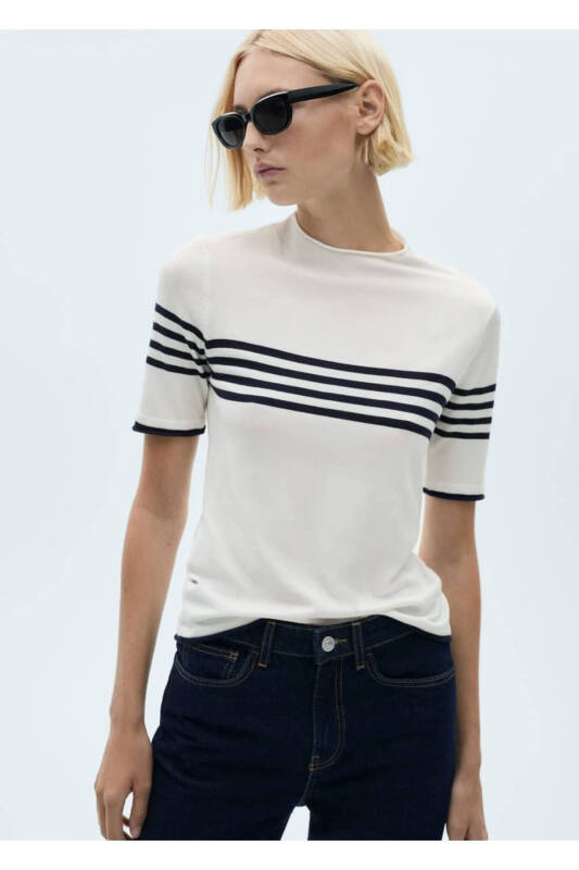Yo'l-yo'lli ingichka triko kozok - 1