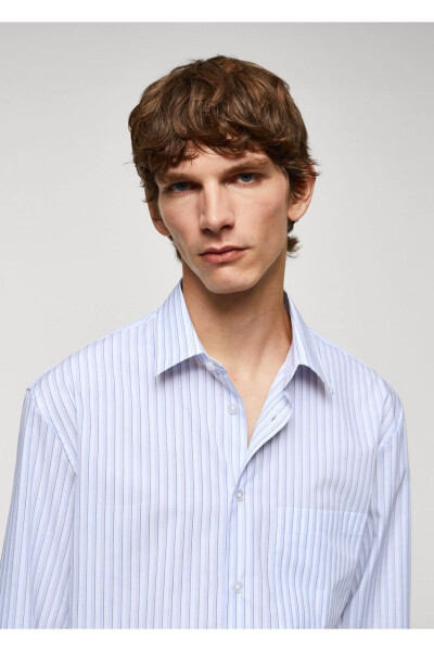 Yo'l-yo'lli paxtadan qilingan keng ko'ylak - 7